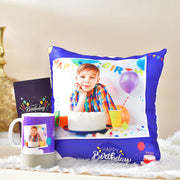 Personalized Photo Birthday Cushion and  Mug Set