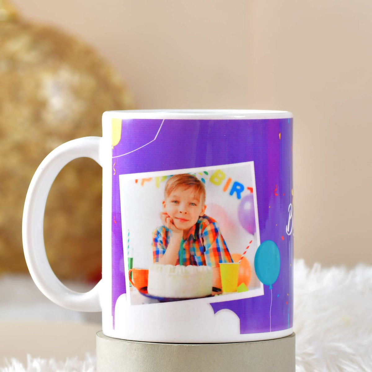 Personalized Photo Birthday Cushion and  Mug Set