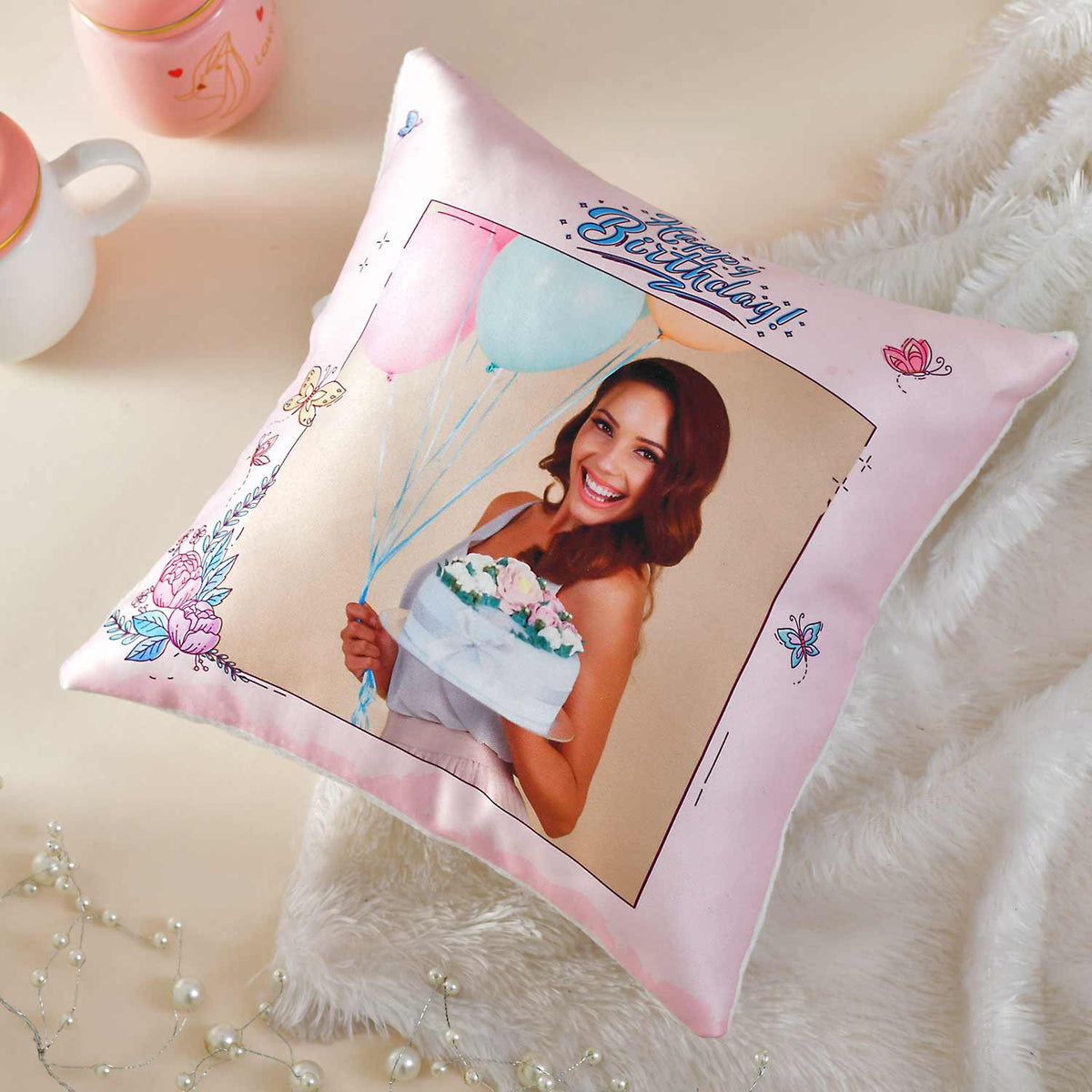 Personalized Birthday Cushion with Imported Chocolates