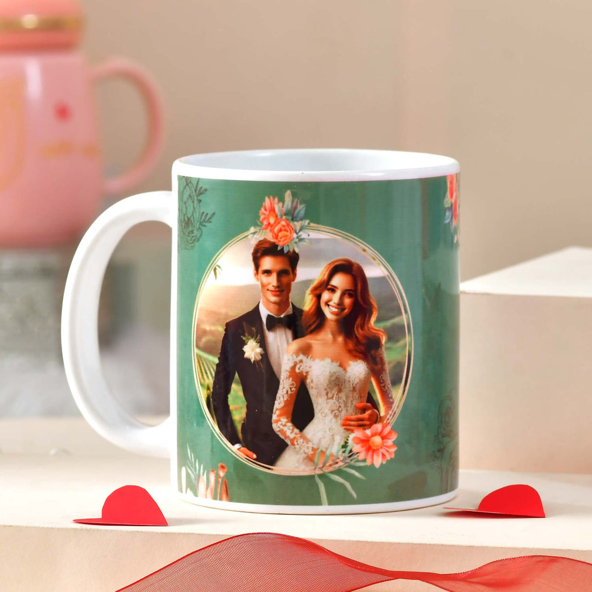 Anniversary Photo Mug with KitKat and Choco Pie