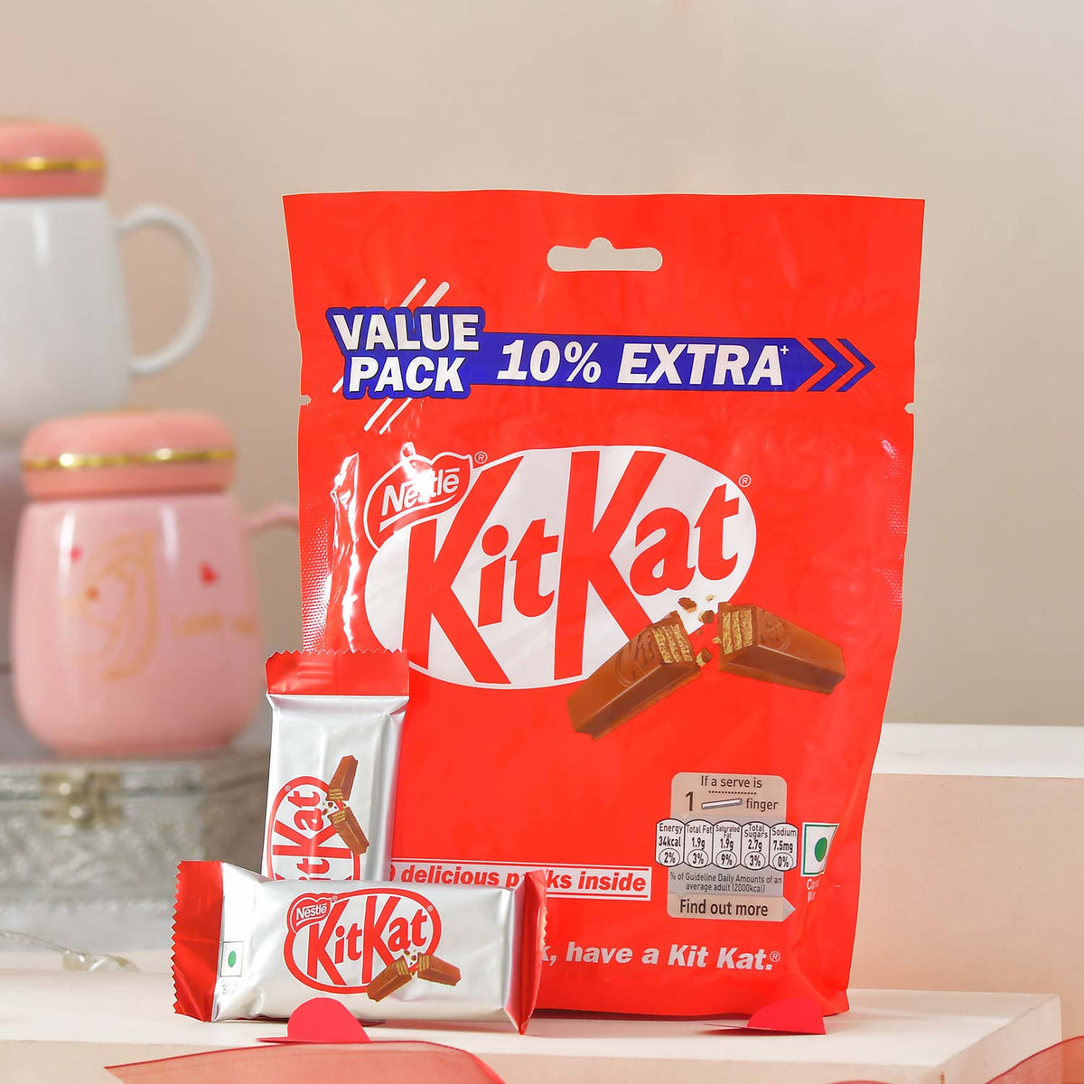 Anniversary Photo Mug with KitKat and Choco Pie