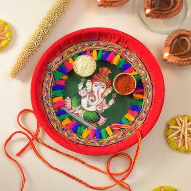Pavitra Ganesha Thali with Besan Laddu Bhaidooj Gift