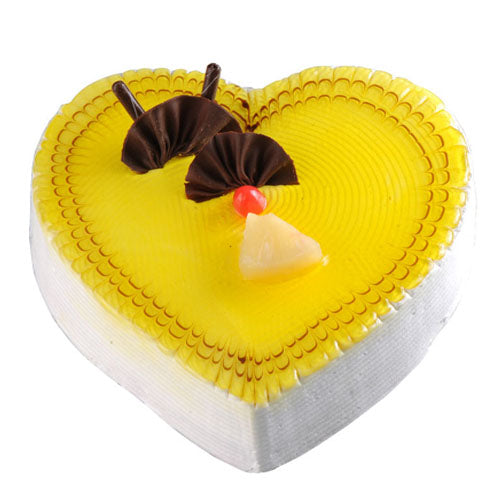 Delicious Pineapple Heart Shape Cake