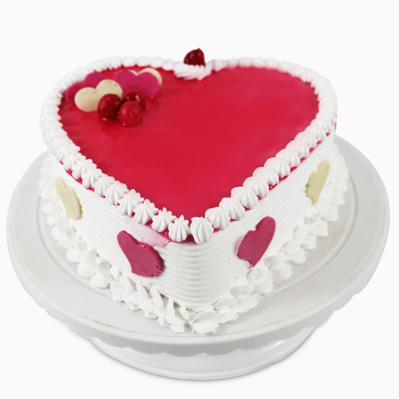 Lovely Heart Shape  Strawberry Cake