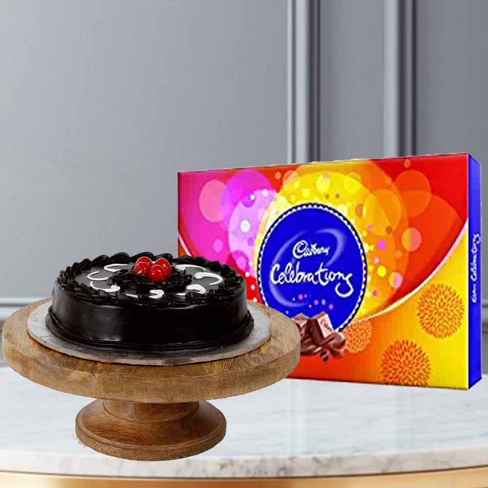 Chocolate Cake with Celebration Chocolates