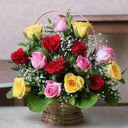Mixed Rose Garden Basket