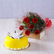 Red Roses and Pineapple Cake Delight