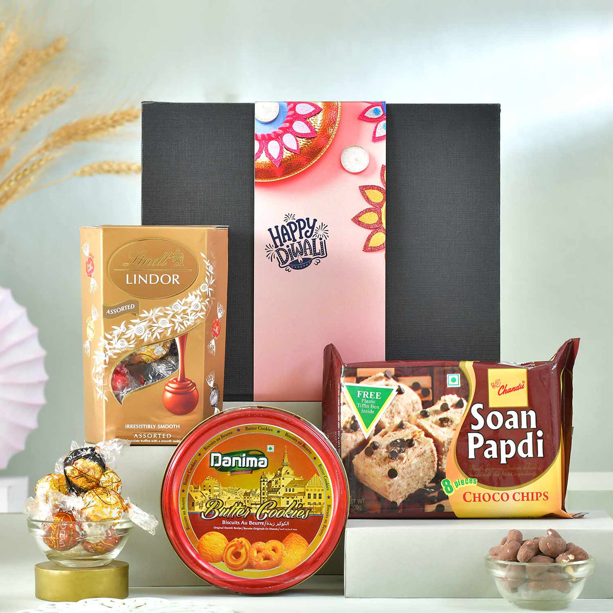 Diwali Gift Box of Cookies Lindor and Soan Papdi