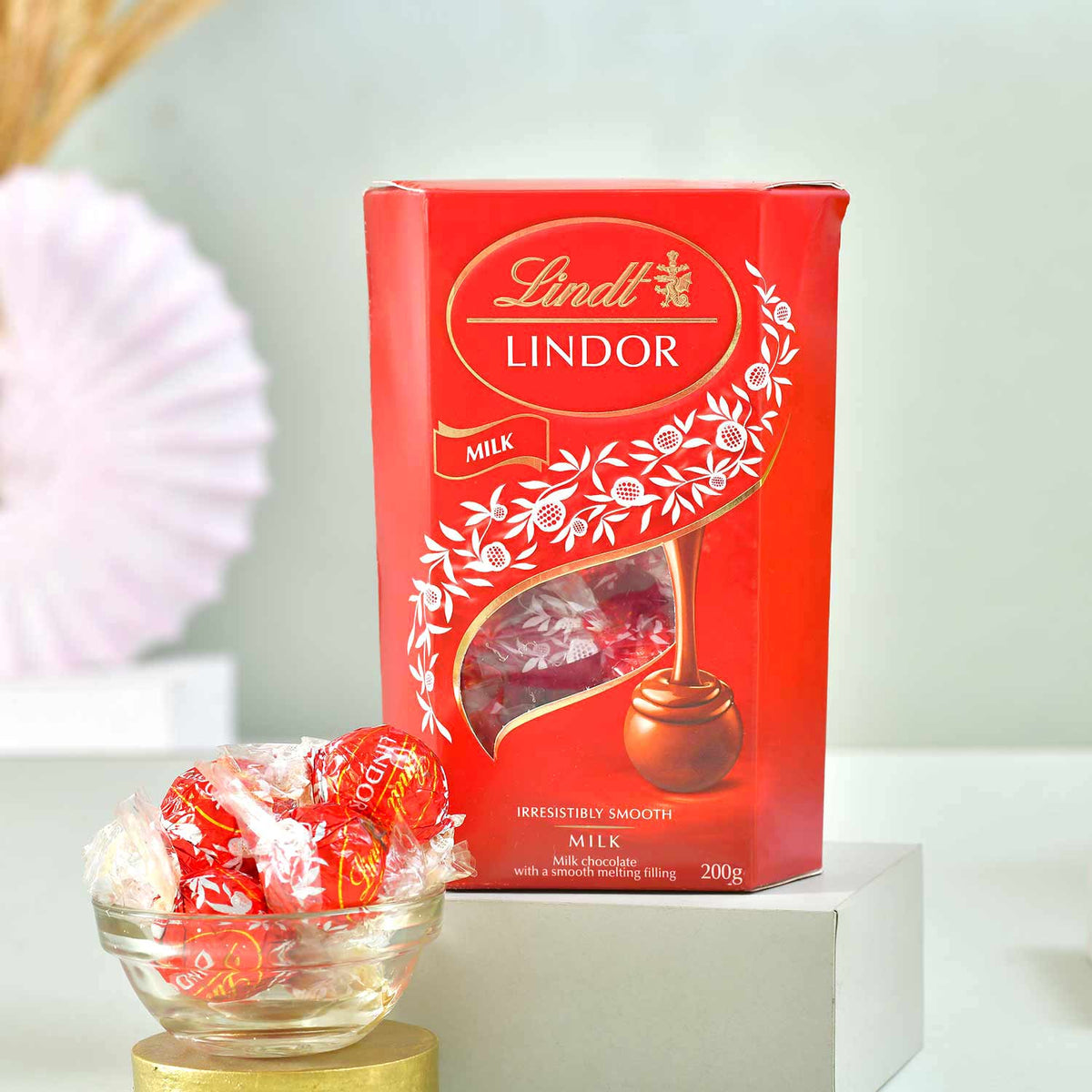 Premium Diwali Gift Box of Lindor Chocolates and Dry fruit Bombay Halwa