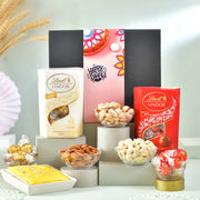Premium Diwali Gift Box of Lindor Chocolates and Dry fruit Bombay Halwa