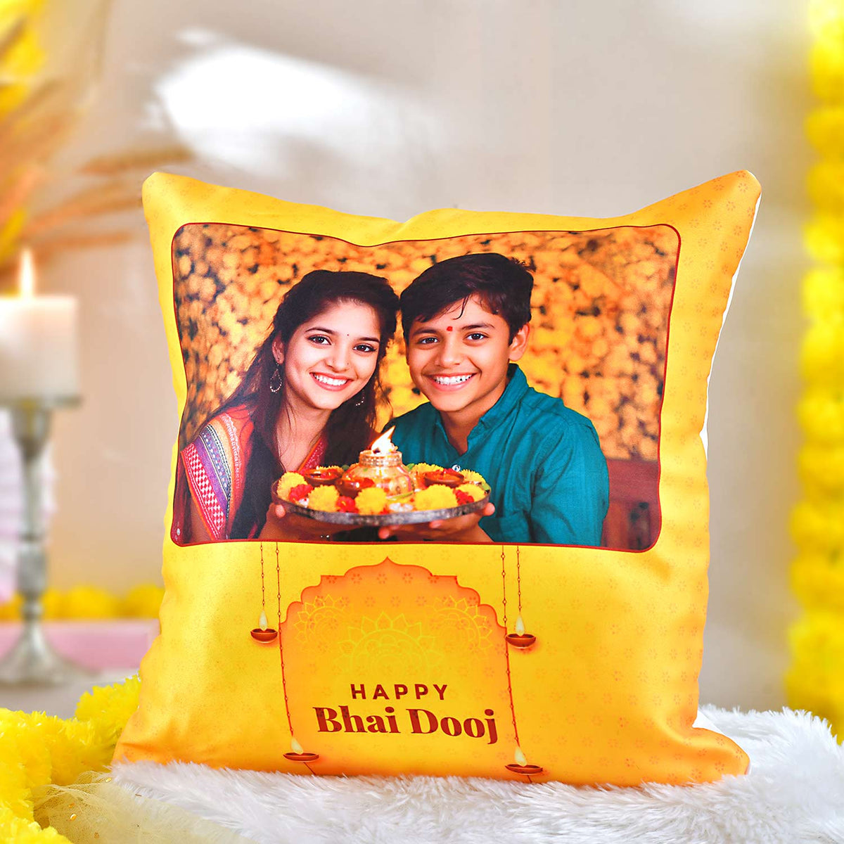 Bhai Dooj Special Brother Personalized Cushion