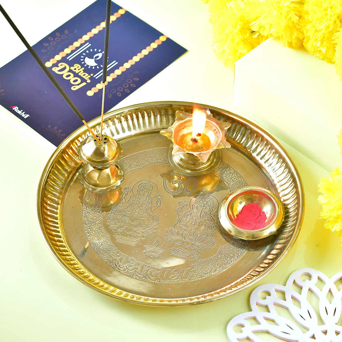 Divine Bhai Dooj Pooja Thali & Ladoo