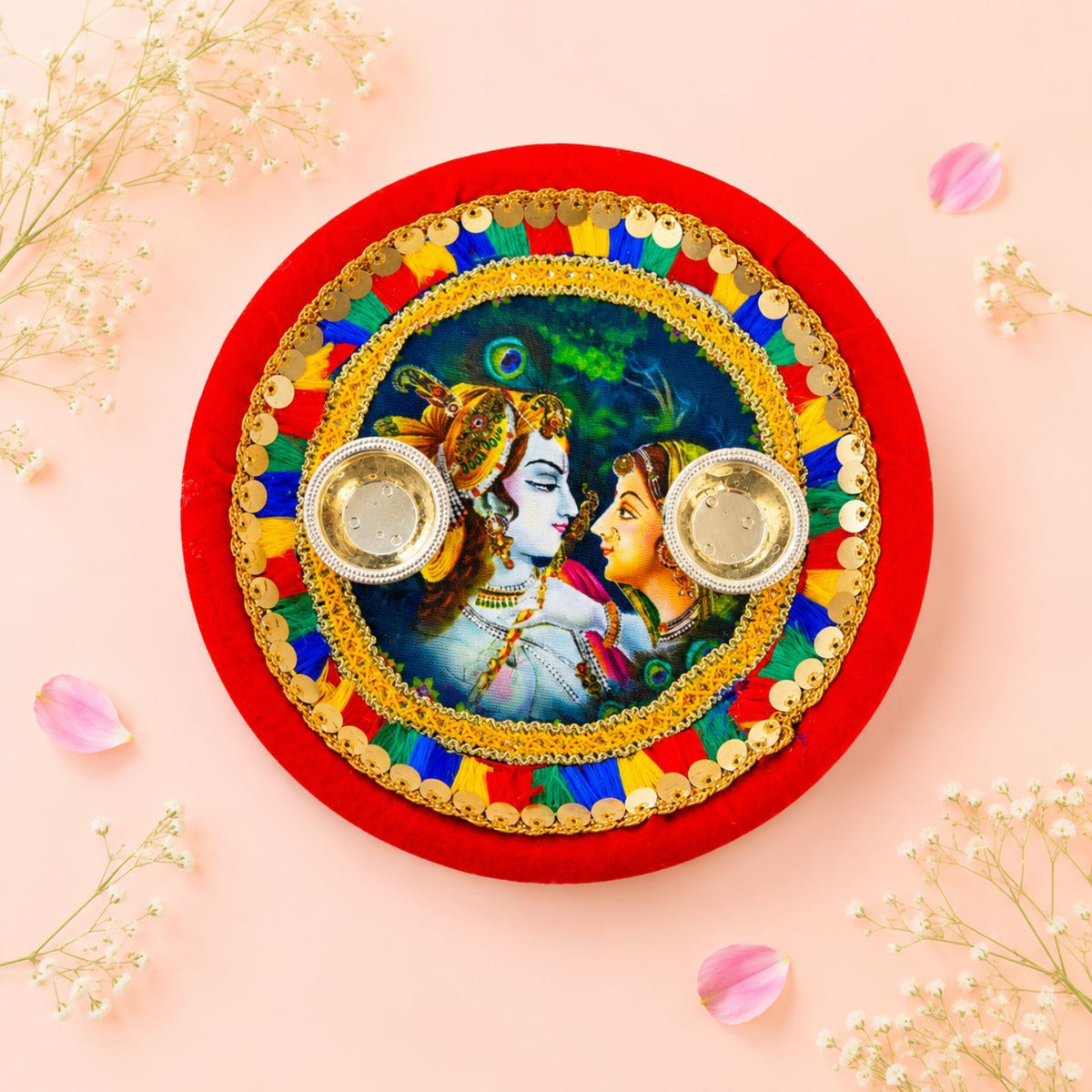 Radha Krishna Thali with Bhai Dooj Goodies