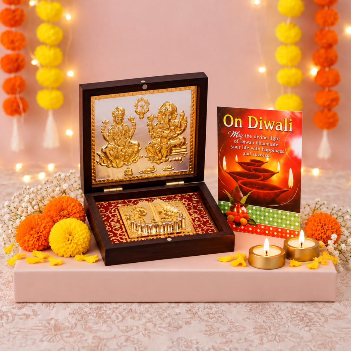 Laxmi-Ganesha Blessings with Chocolates Diwali Gift