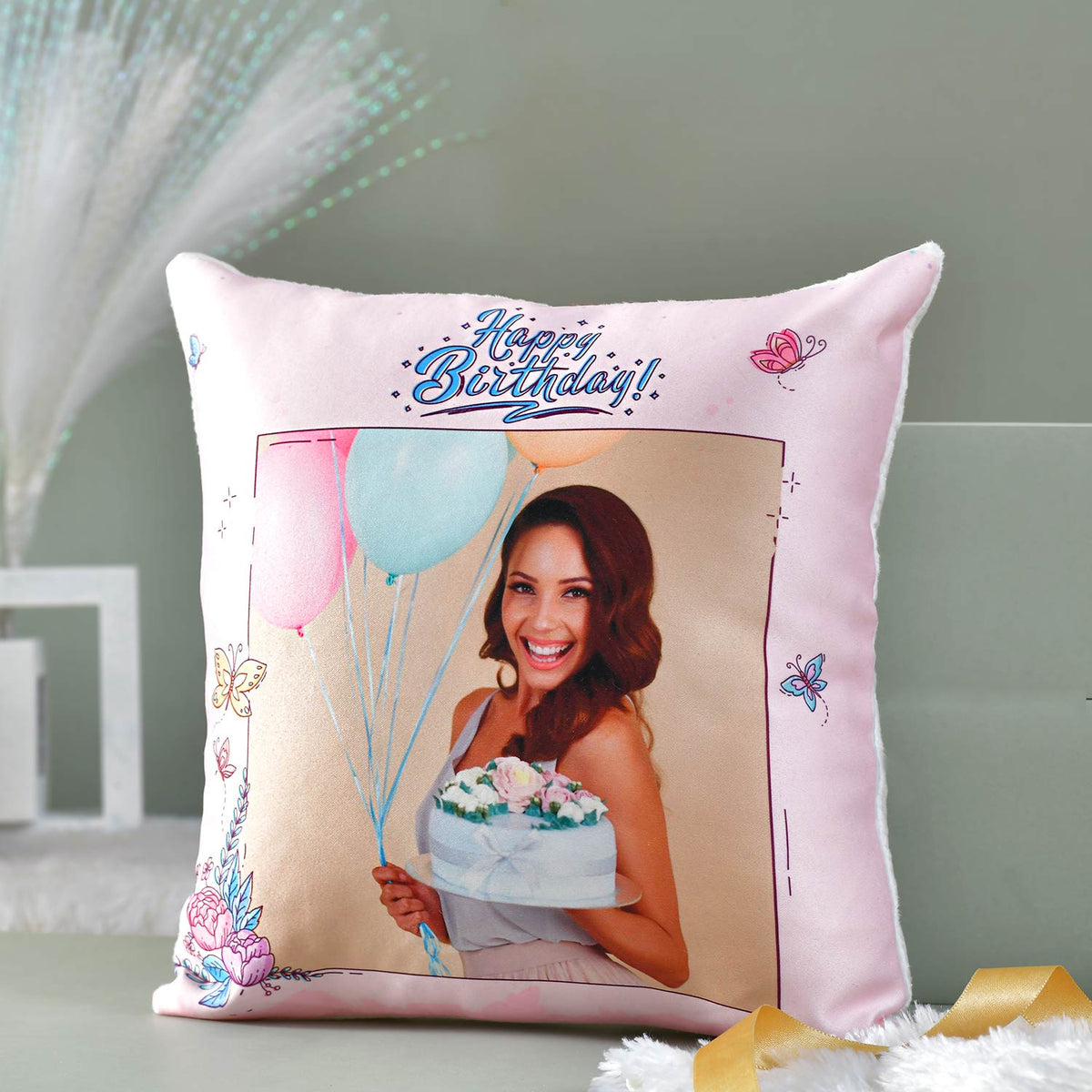 Personalized Birthday Cushion and Mug Gift Set