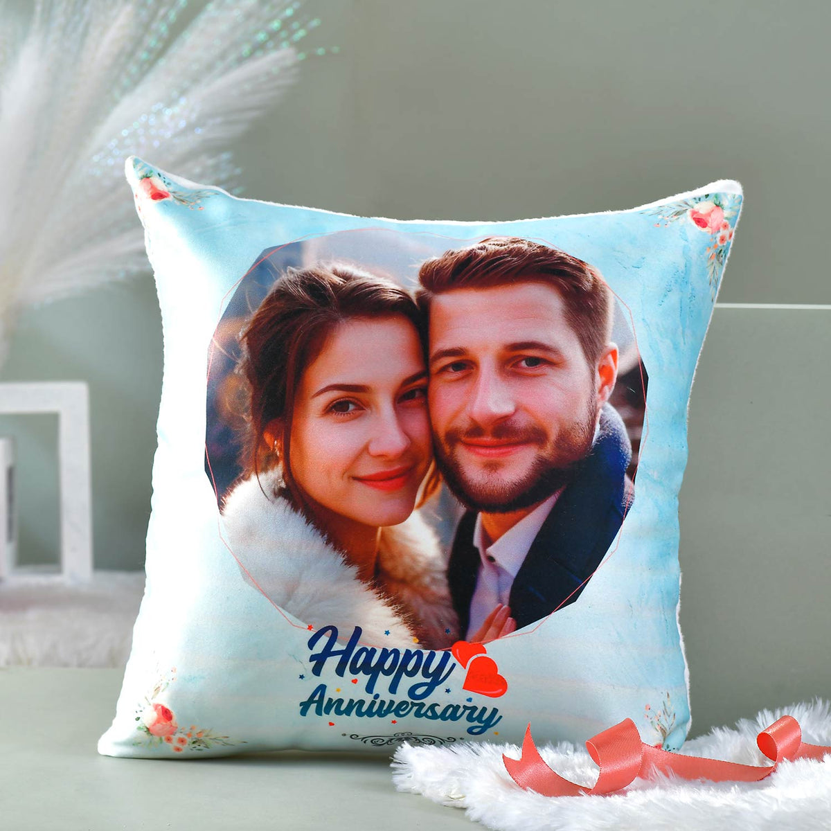 Personalized Anniversary Cushion and Mug Gift Set