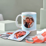Personalized Anniversary Mug and Tea Coaster Set