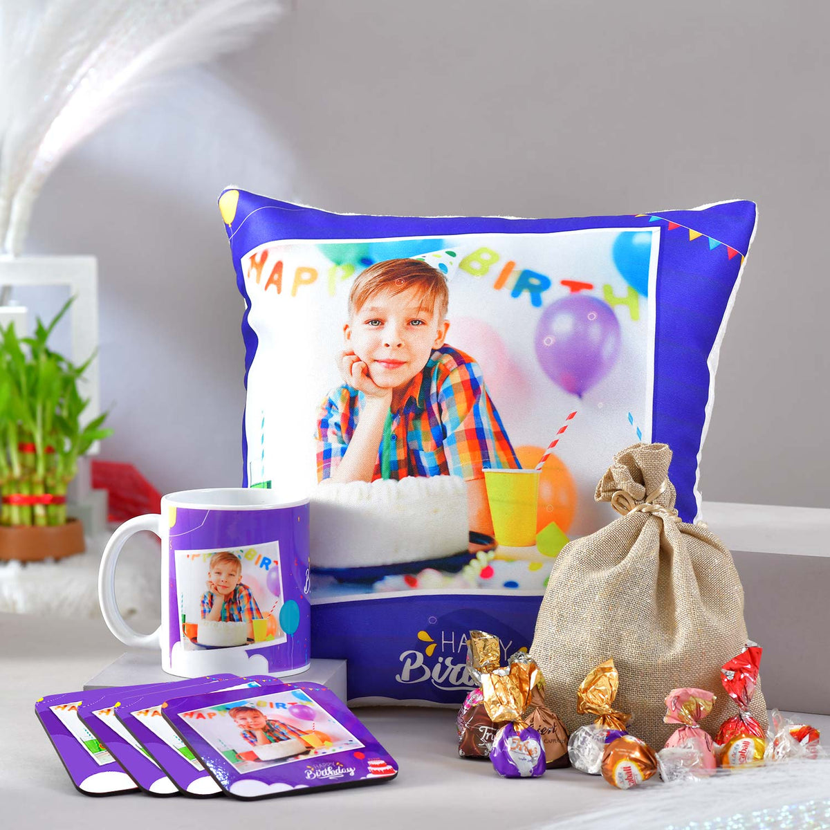 Personalized Photo Birthday Gift Set with Chocolates