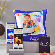 Birthday Personalized Cushion with Lindt Chocolates Combo