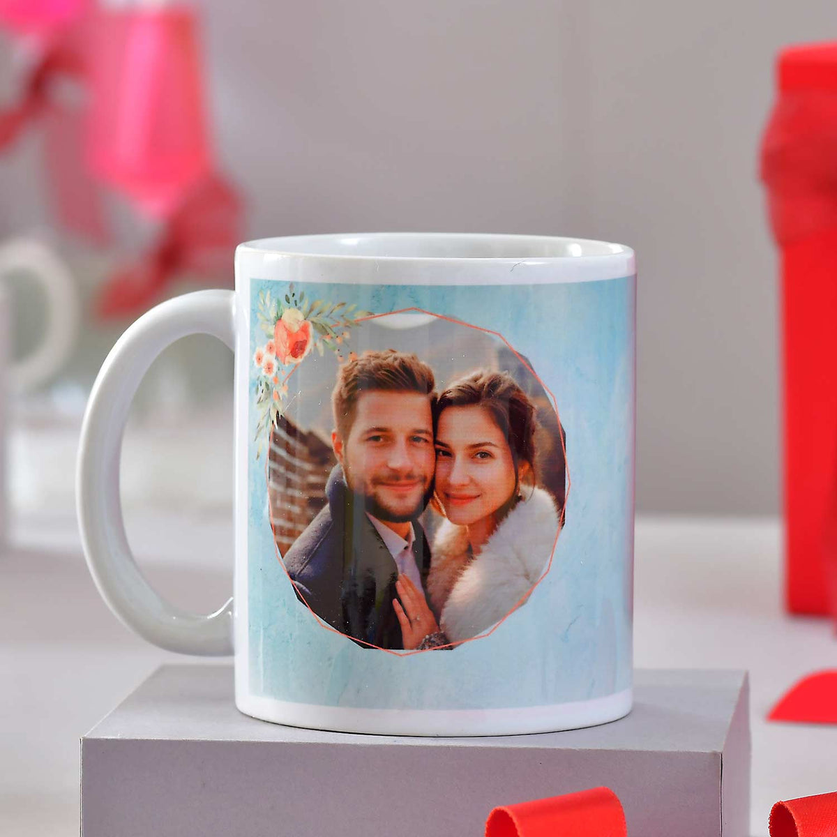 Anniversary Photo Mug with Chocolate Treat