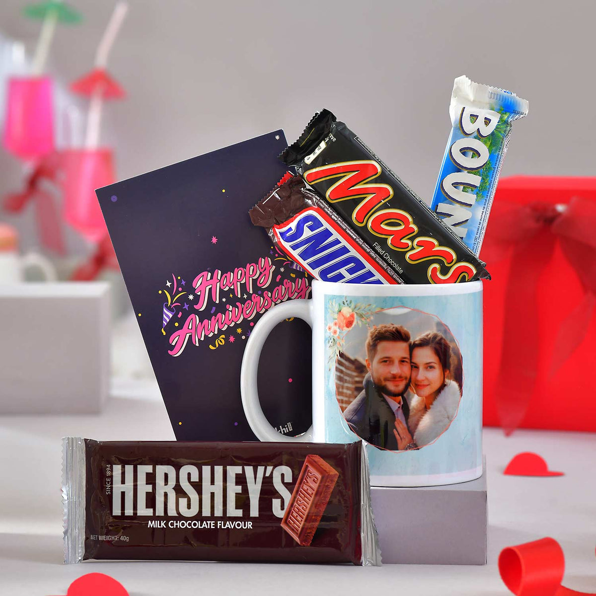 Anniversary Photo Mug with Chocolate Treat