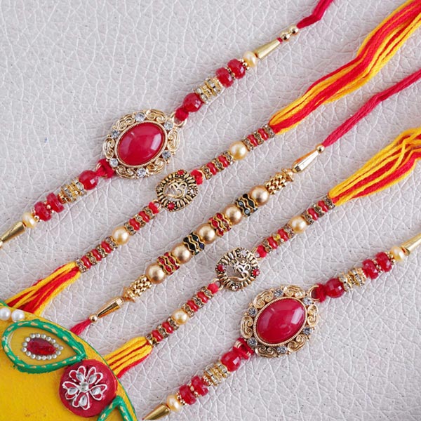 Send Set of Five Designer Rakhi Online